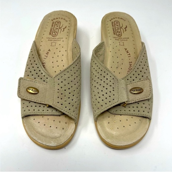 Fly Flot Leather Wedge Sandals | Italian Comfort | Size 37 - Picture 2 of 8